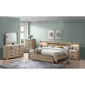 Daemon 4 Piece Light Brown Panel Bedroom Set