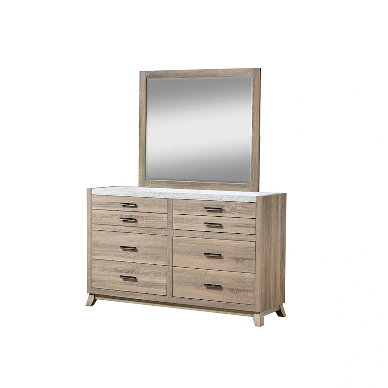 Chambre à coucher 4 pièces avec panneaux marron clair