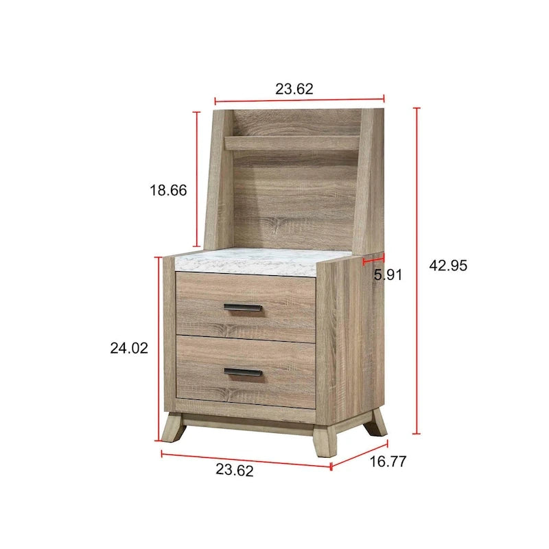 Chambre à coucher 4 pièces avec panneaux marron clair