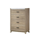 Chambre à coucher 4 pièces avec panneaux marron clair