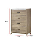 Chambre à coucher 4 pièces avec panneaux marron clair