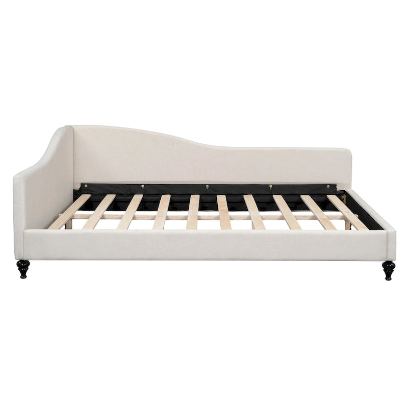 Lit de repos d'angle en lin grande taille