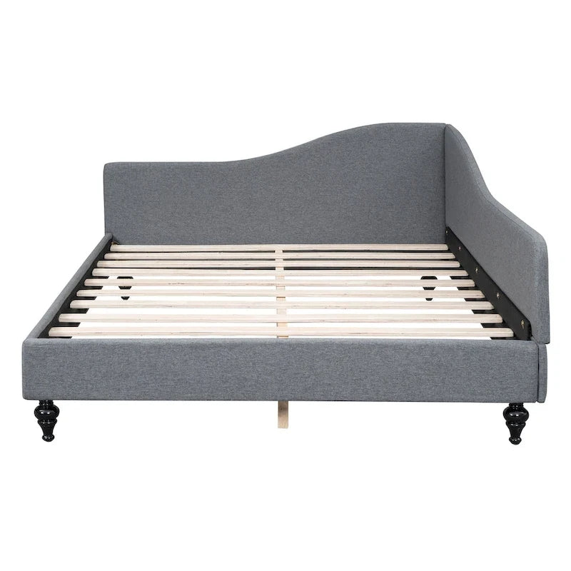 Lit de repos d'angle en lin grande taille