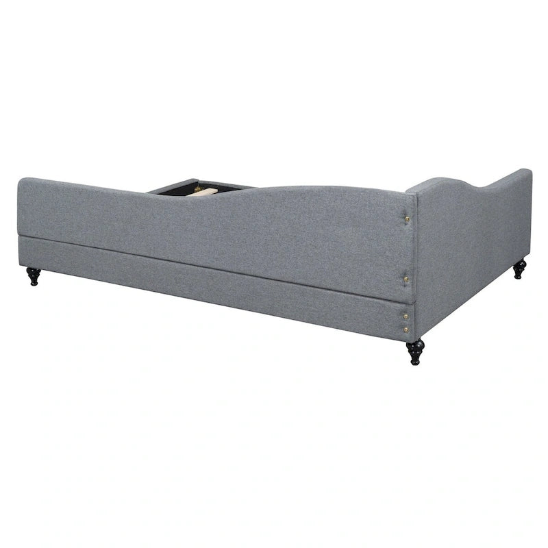 Lit de repos d'angle en lin grande taille