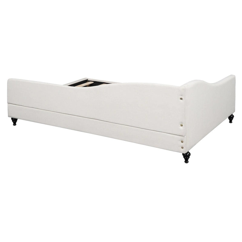 Lit de repos d'angle en lin grande taille
