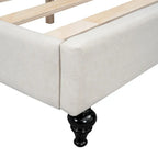 Lit de repos d'angle en lin grande taille