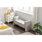Banc de rangement en velours pour chambre à coucher avec garniture en métal doré pour salon, chambre à coucher, intérieur