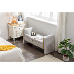 Banc de rangement en velours pour chambre à coucher avec garniture en métal doré pour salon, chambre à coucher, intérieur