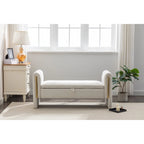 Banc de rangement en velours pour chambre à coucher avec garniture en métal doré pour salon, chambre à coucher, intérieur