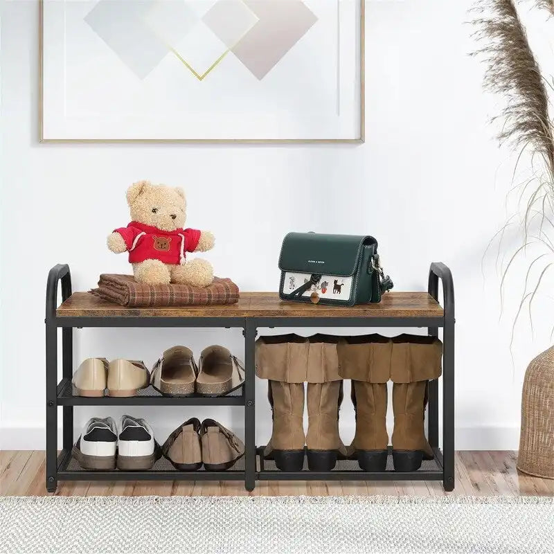 Meuble à chaussures 3 niveaux pour entrée - 11.82P x 31.7L x 17.56H