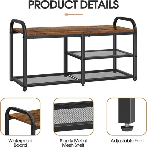 Meuble à chaussures 3 niveaux pour entrée - 11.82P x 31.7L x 17.56H