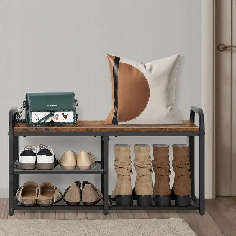 Meuble à chaussures 3 niveaux pour entrée - 11.82P x 31.7L x 17.56H
