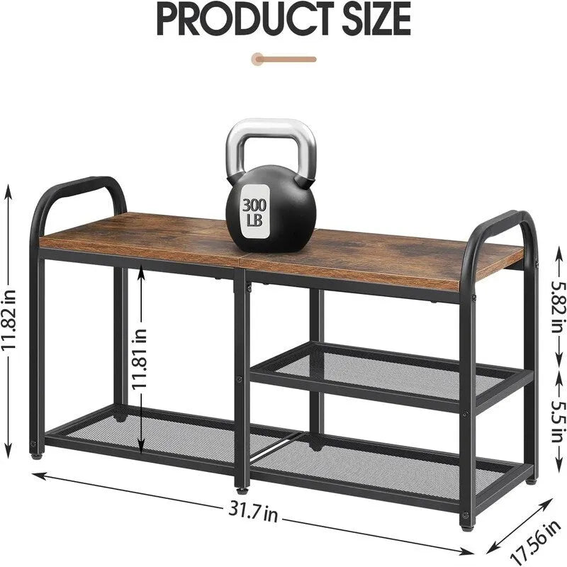 Meuble à chaussures 3 niveaux pour entrée - 11.82P x 31.7L x 17.56H