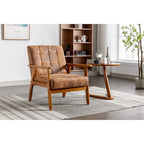 Fauteuil d'appoint en bois rembourré, style Mid-Century Modern