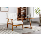 Fauteuil d'appoint en bois rembourré, style Mid-Century Modern