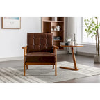 Fauteuil d'appoint en bois rembourré, style Mid-Century Modern
