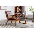 Fauteuil d'appoint en bois rembourré, style Mid-Century Modern