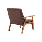 Fauteuil d'appoint en bois rembourré, style Mid-Century Modern