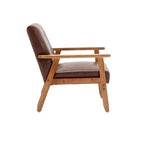 Fauteuil d'appoint en bois rembourré, style Mid-Century Modern