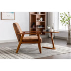 Fauteuil d'appoint en bois rembourré, style Mid-Century Modern