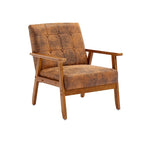 Fauteuil d'appoint en bois rembourré, style Mid-Century Modern