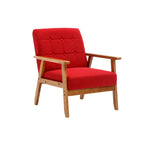 Fauteuil d'appoint en bois rembourré, style Mid-Century Modern