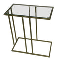 Table d'appoint en verre transparent - Or antique