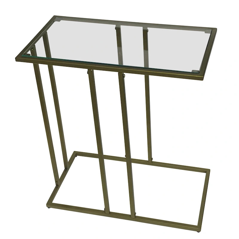 Table d'appoint en verre transparent - Or antique