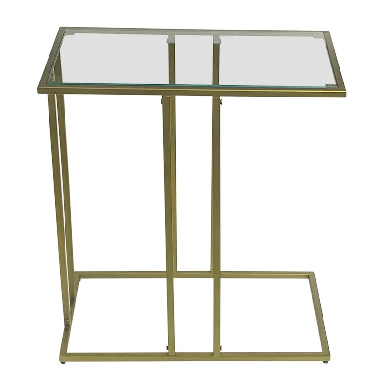 Table d'appoint en verre transparent - Or antique