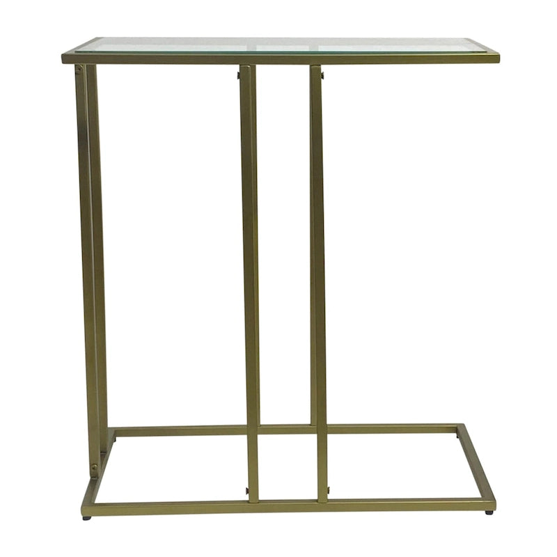 Table d'appoint en verre transparent - Or antique