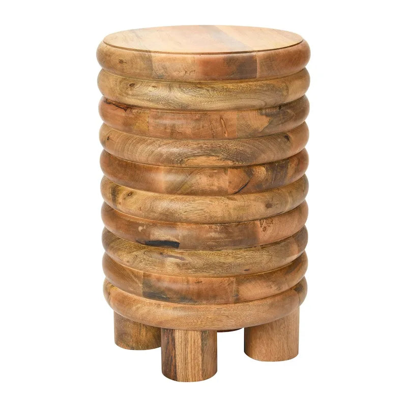 Table d'appoint ou tabouret vintage en bois massif