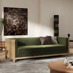 Georgia 81 Oak Wood & Rattan Sofa