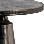 Table d'appoint avec piédestal en aluminium nickelé noir, 20 po de diamètre