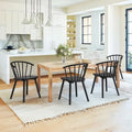Chaises de salle à manger sans accoudoirs en bois à dossier à barreaux, lot de 4