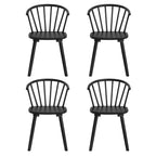 Chaises de salle à manger sans accoudoirs en bois à dossier à barreaux, lot de 4