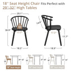 Chaises de salle à manger sans accoudoirs en bois à dossier à barreaux, lot de 4