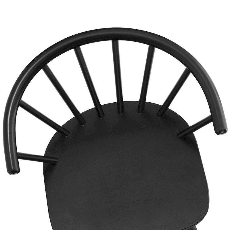Chaises de salle à manger sans accoudoirs en bois à dossier à barreaux, lot de 4