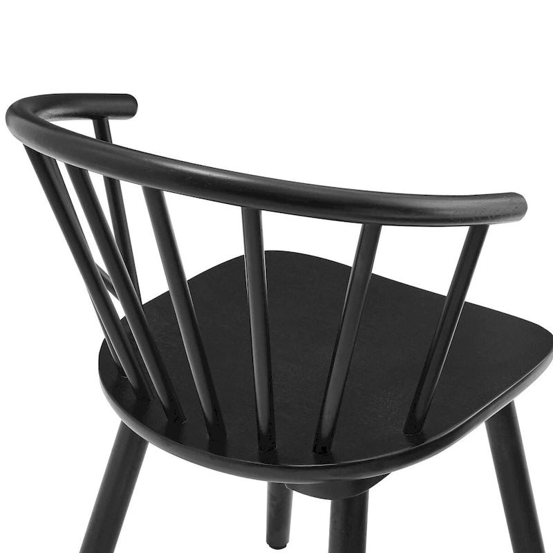 Chaises de salle à manger sans accoudoirs en bois à dossier à barreaux, lot de 4