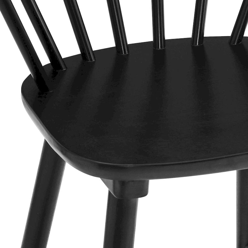 Chaises de salle à manger sans accoudoirs en bois à dossier à barreaux, lot de 4