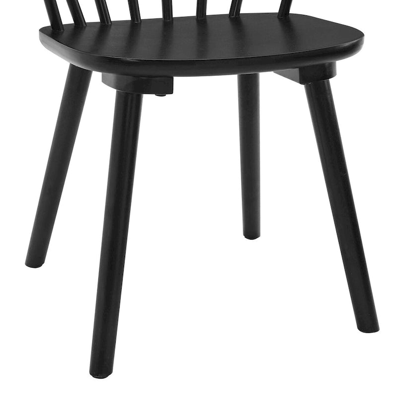 Chaises de salle à manger sans accoudoirs en bois à dossier à barreaux, lot de 4