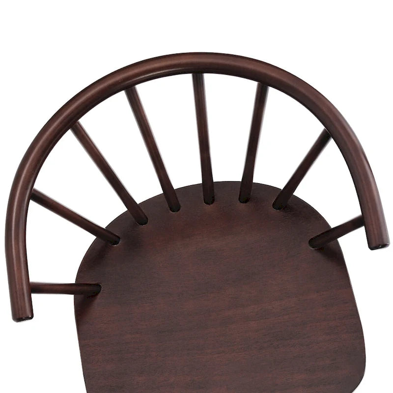 Chaises de salle à manger sans accoudoirs en bois à dossier à barreaux, lot de 4