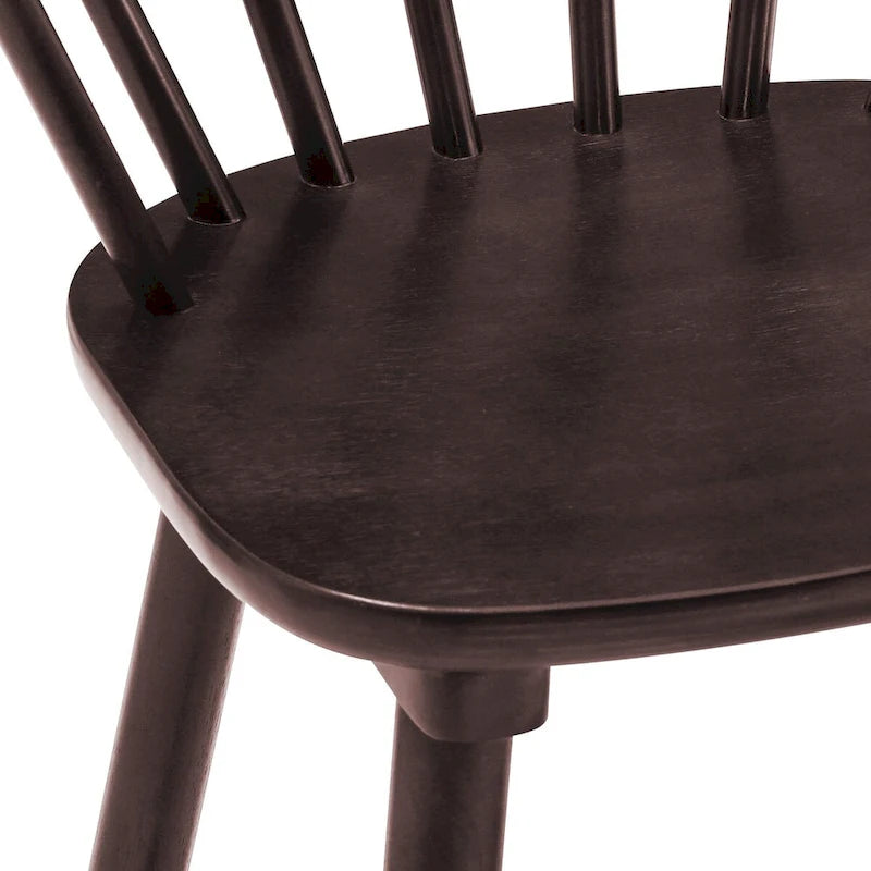 Chaises de salle à manger sans accoudoirs en bois à dossier à barreaux, lot de 4
