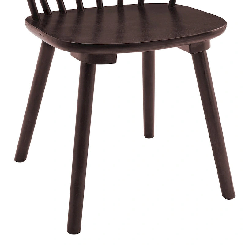 Chaises de salle à manger sans accoudoirs en bois à dossier à barreaux, lot de 4