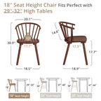 Chaises de salle à manger sans accoudoirs en bois à dossier à barreaux, lot de 4