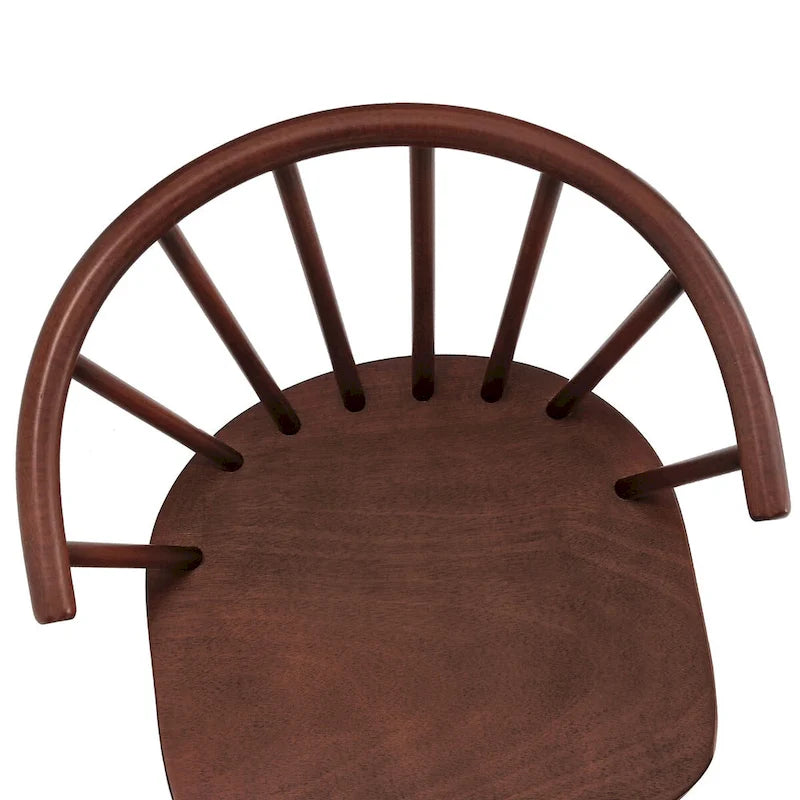 Chaises de salle à manger sans accoudoirs en bois à dossier à barreaux, lot de 4