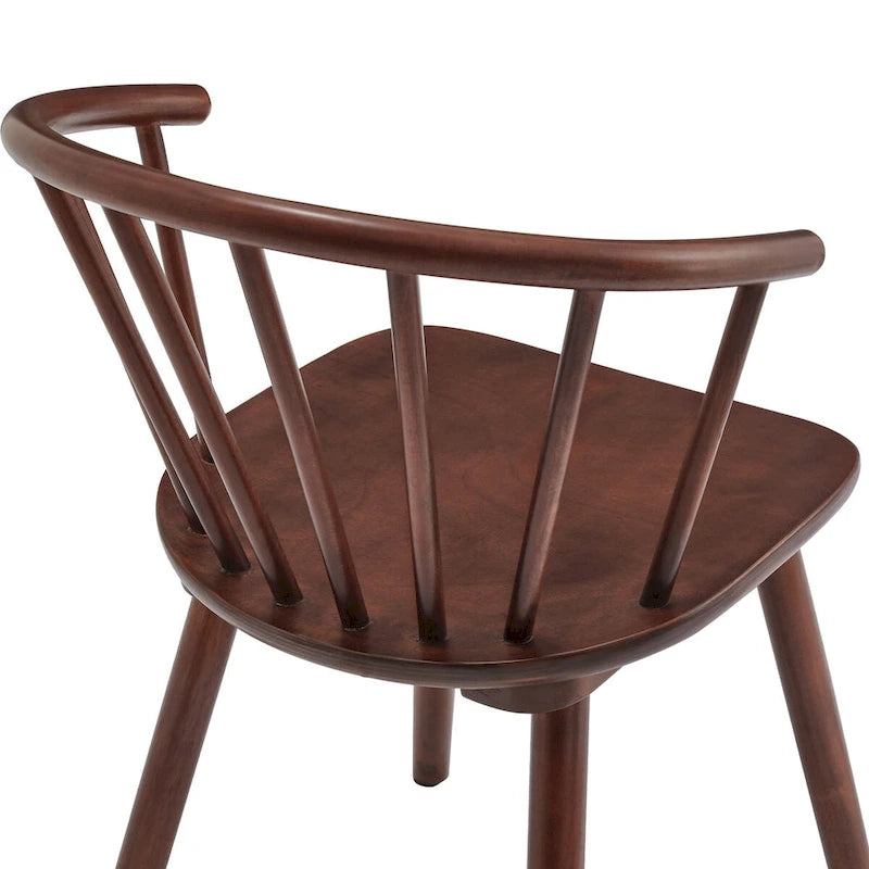 Chaises de salle à manger sans accoudoirs en bois à dossier à barreaux, lot de 4