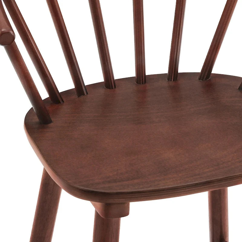 Chaises de salle à manger sans accoudoirs en bois à dossier à barreaux, lot de 4