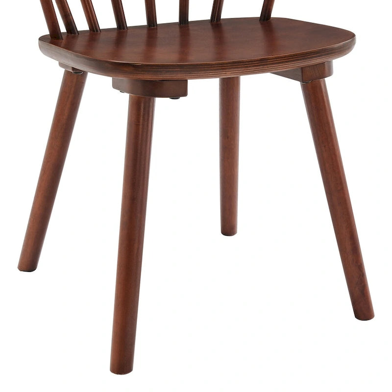 Chaises de salle à manger sans accoudoirs en bois à dossier à barreaux, lot de 4