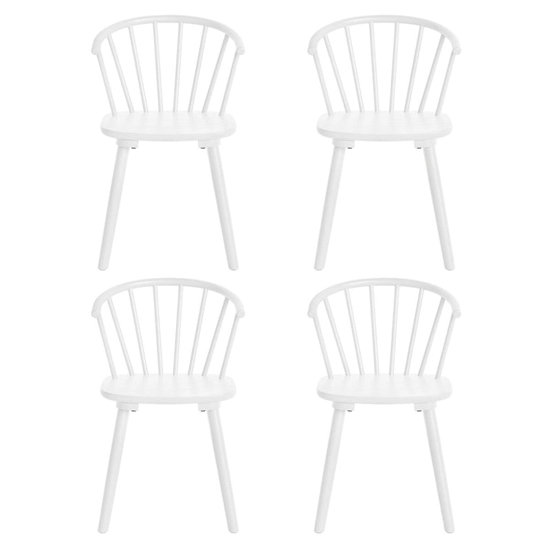 Chaises de salle à manger sans accoudoirs en bois à dossier à barreaux, lot de 4