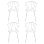 Chaises de salle à manger sans accoudoirs en bois à dossier à barreaux, lot de 4